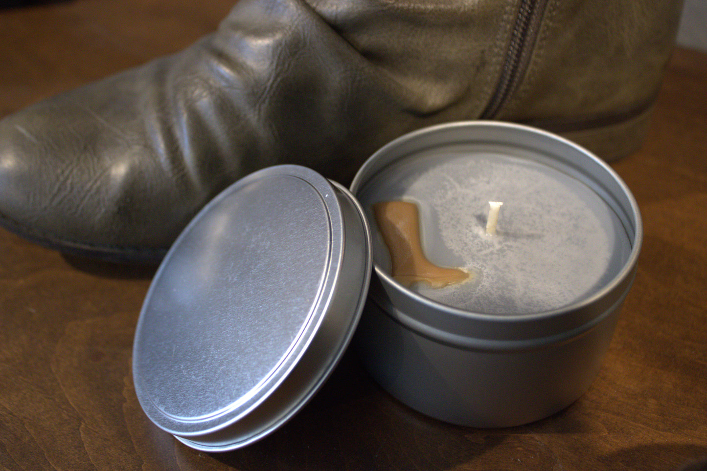 Leather Work Boots Candle