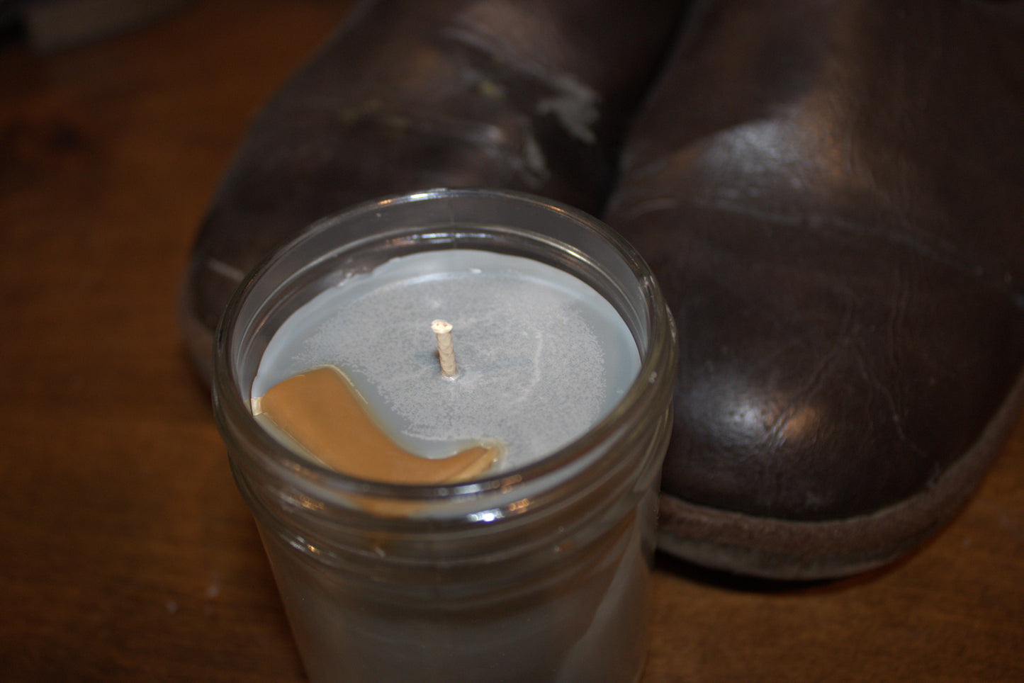 Leather Work Boots Candle