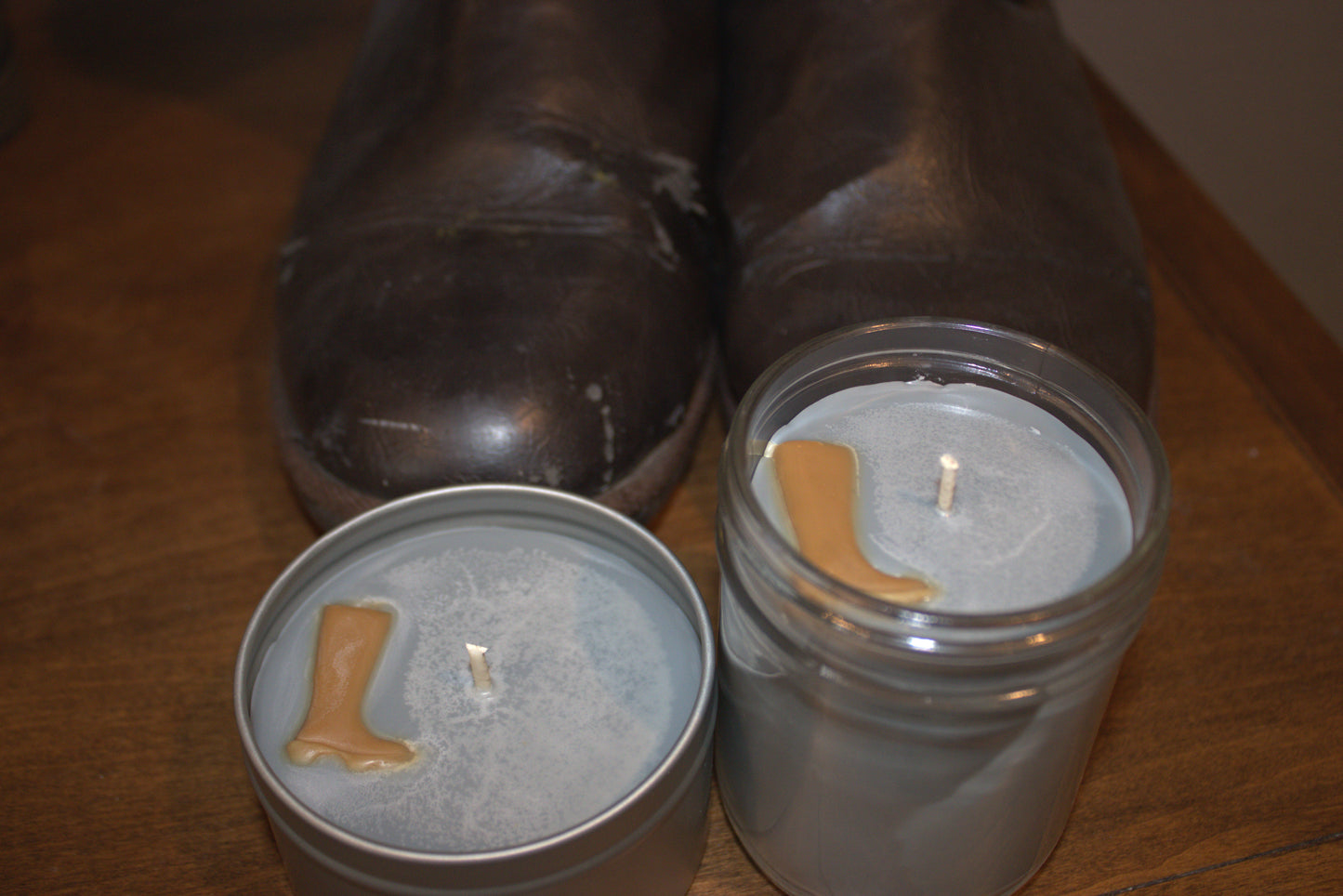 Leather Work Boots Candle